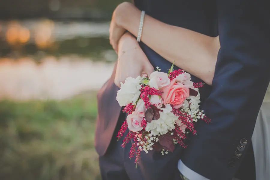 A couple on their wedding day